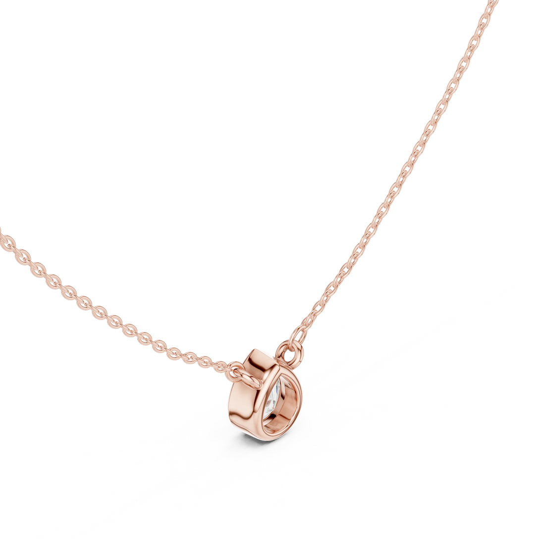 Elara Pear Bezel Solitaire Diamond Pendant
