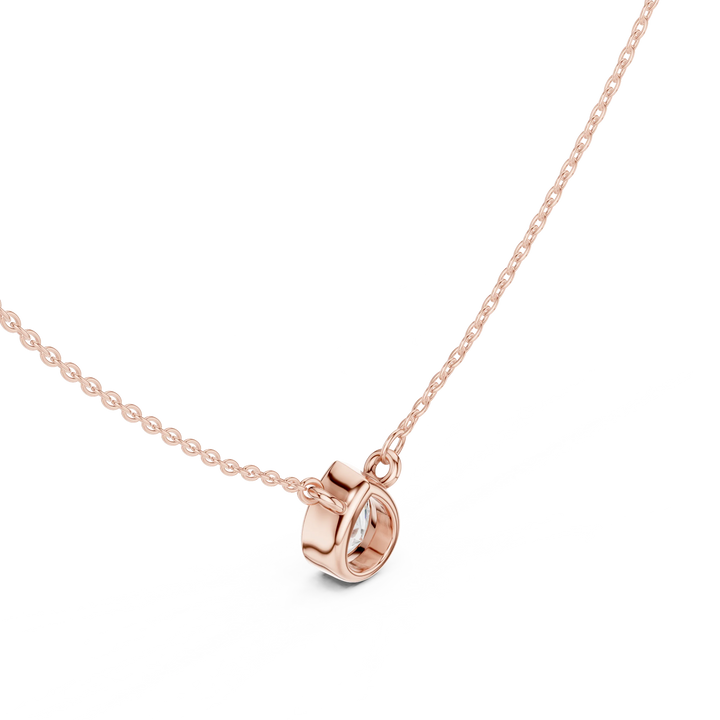 Elara Pear Bezel Solitaire Diamond Pendant