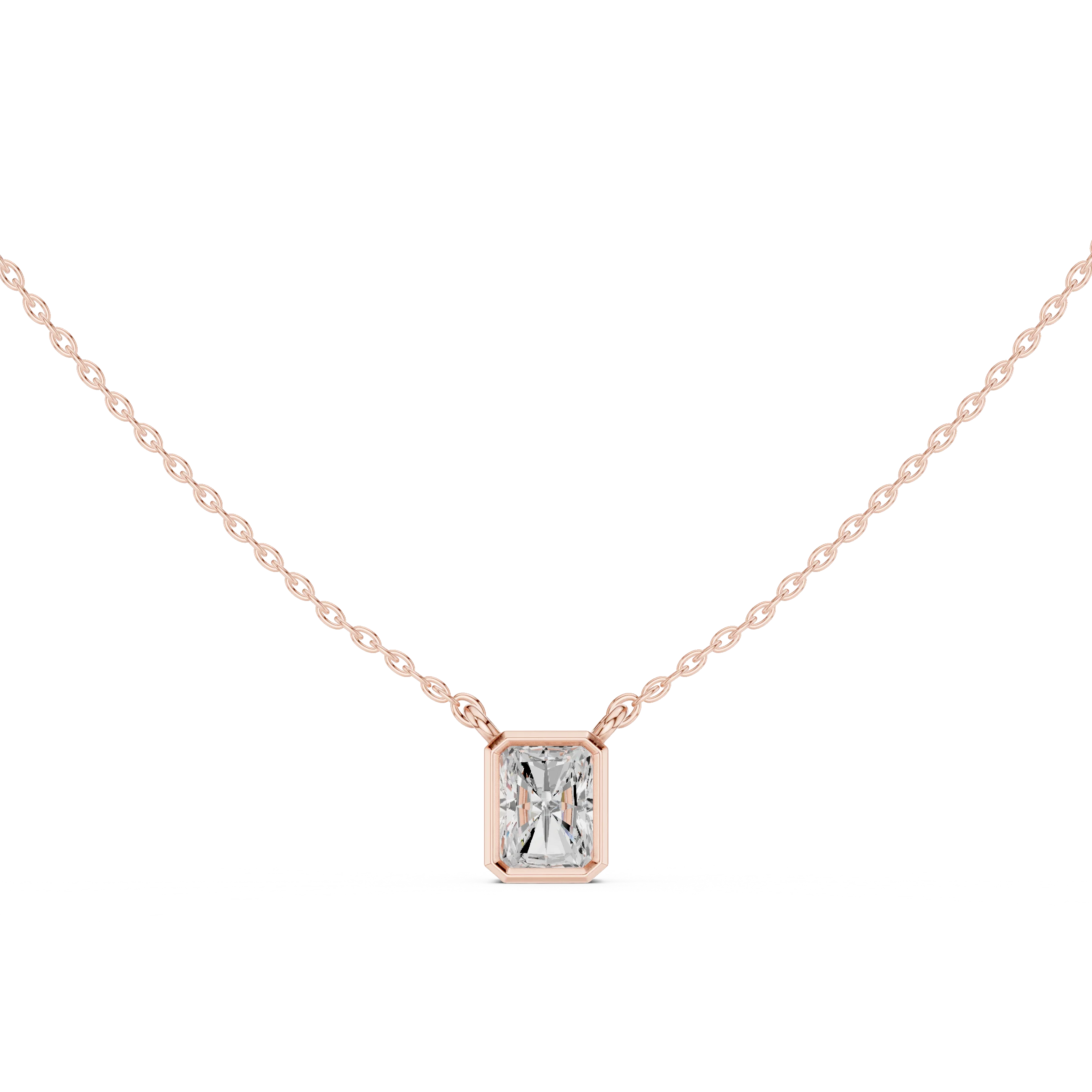Luminé Radiant Bezel Solitaire Diamond Pendant
