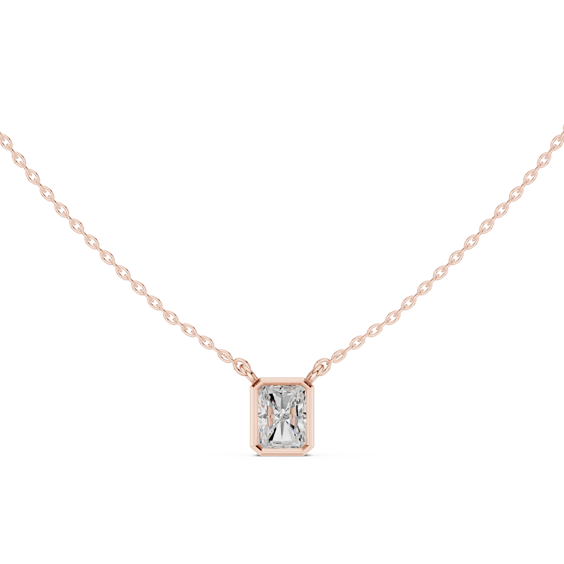 Luminé Radiant Bezel Solitaire Diamond Pendant