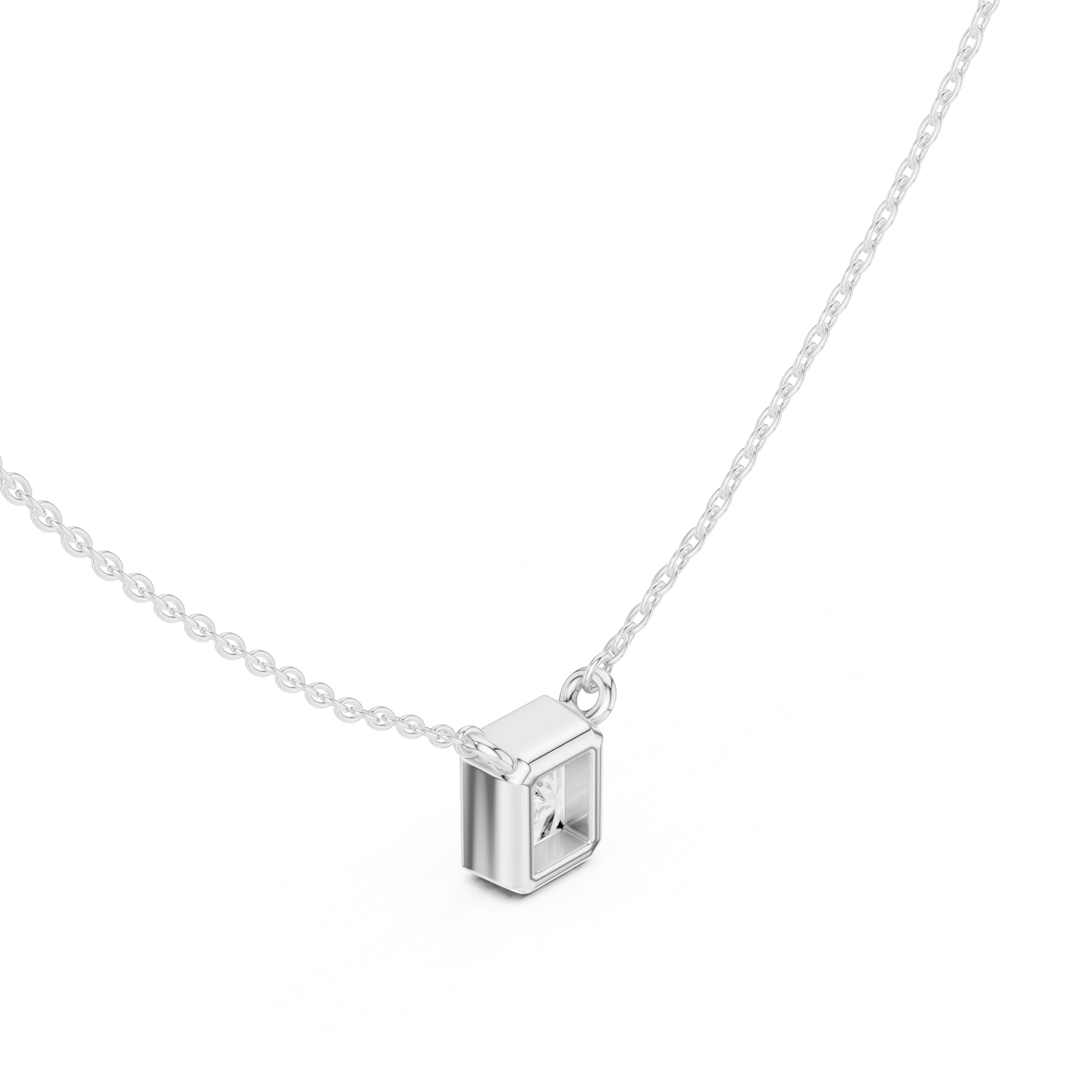 Luminé Radiant Bezel Solitaire Diamond Pendant