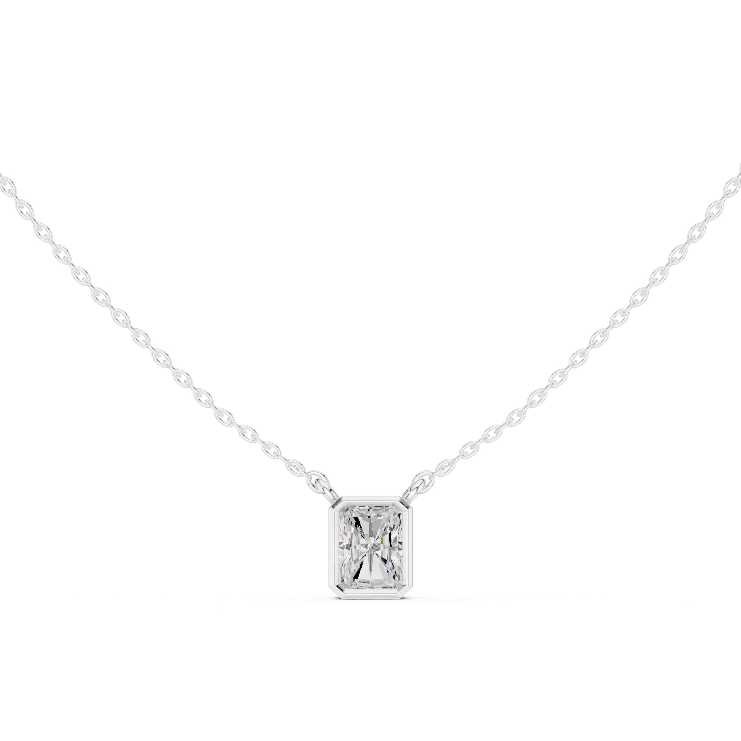 Luminé Radiant Bezel Solitaire Diamond Pendant