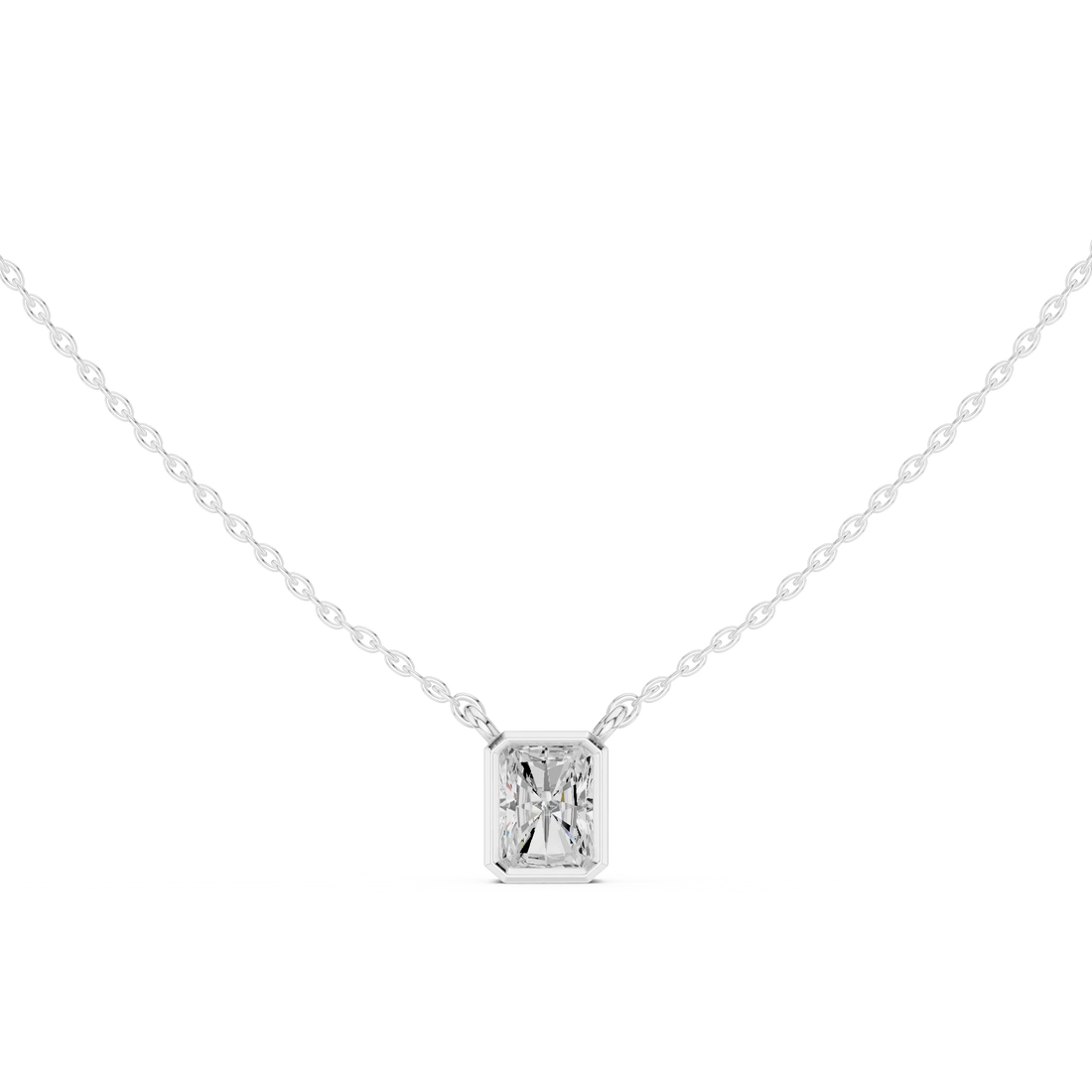 Luminé Radiant Bezel Solitaire Diamond Pendant