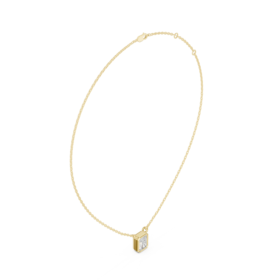 Luminé Radiant Bezel Solitaire Diamond Pendant