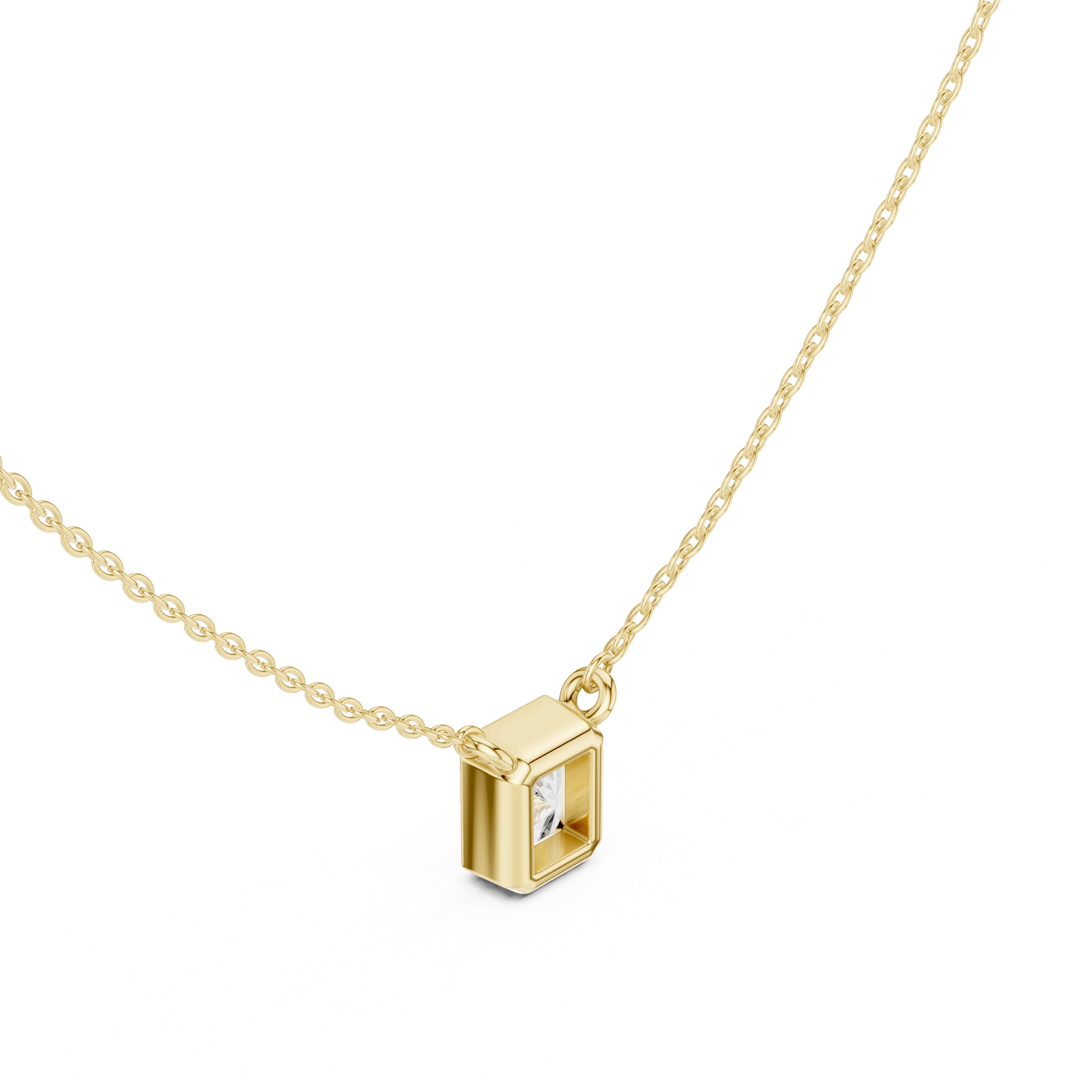 Luminé Radiant Bezel Solitaire Diamond Pendant