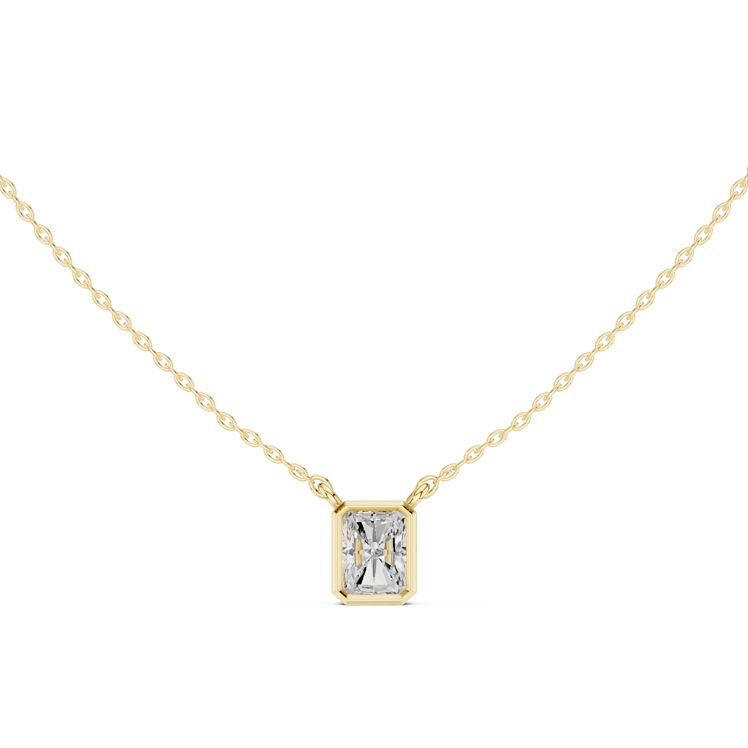 Luminé Radiant Bezel Solitaire Diamond Pendant