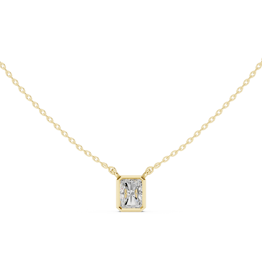 Luminé Radiant Bezel Solitaire Diamond Pendant