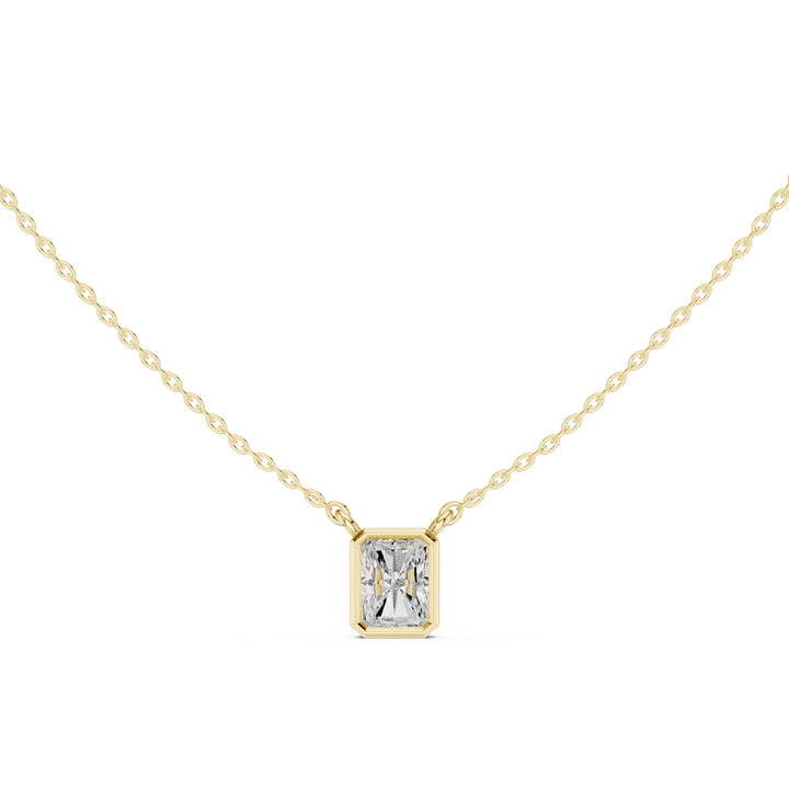 Luminé Radiant Bezel Solitaire Diamond Pendant