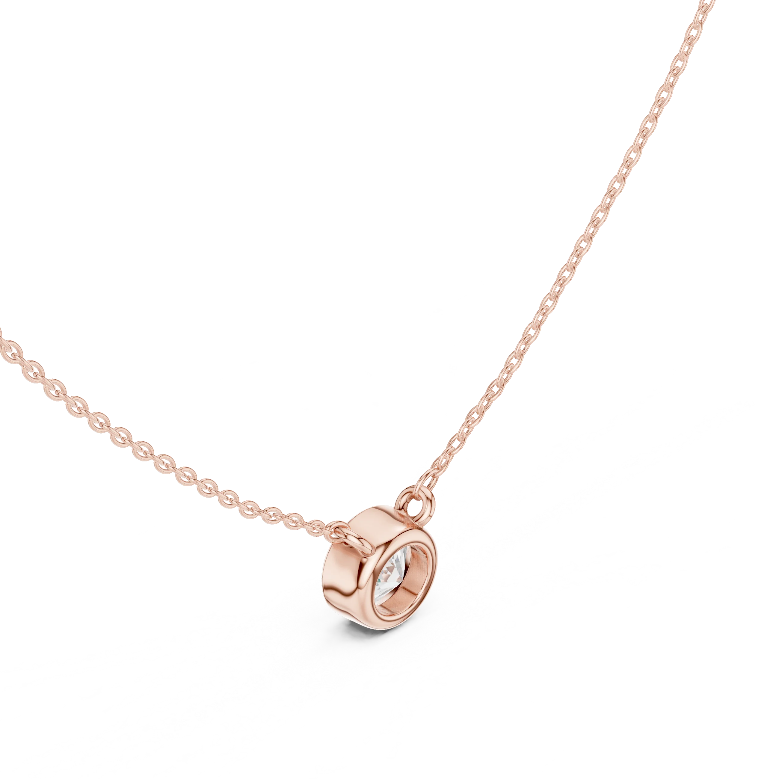 Aurelia Round Bezel Solitaire Diamond Pendant