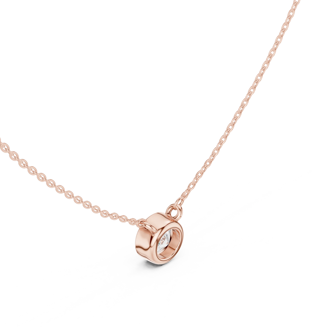Aurelia Round Bezel Solitaire Diamond Pendant