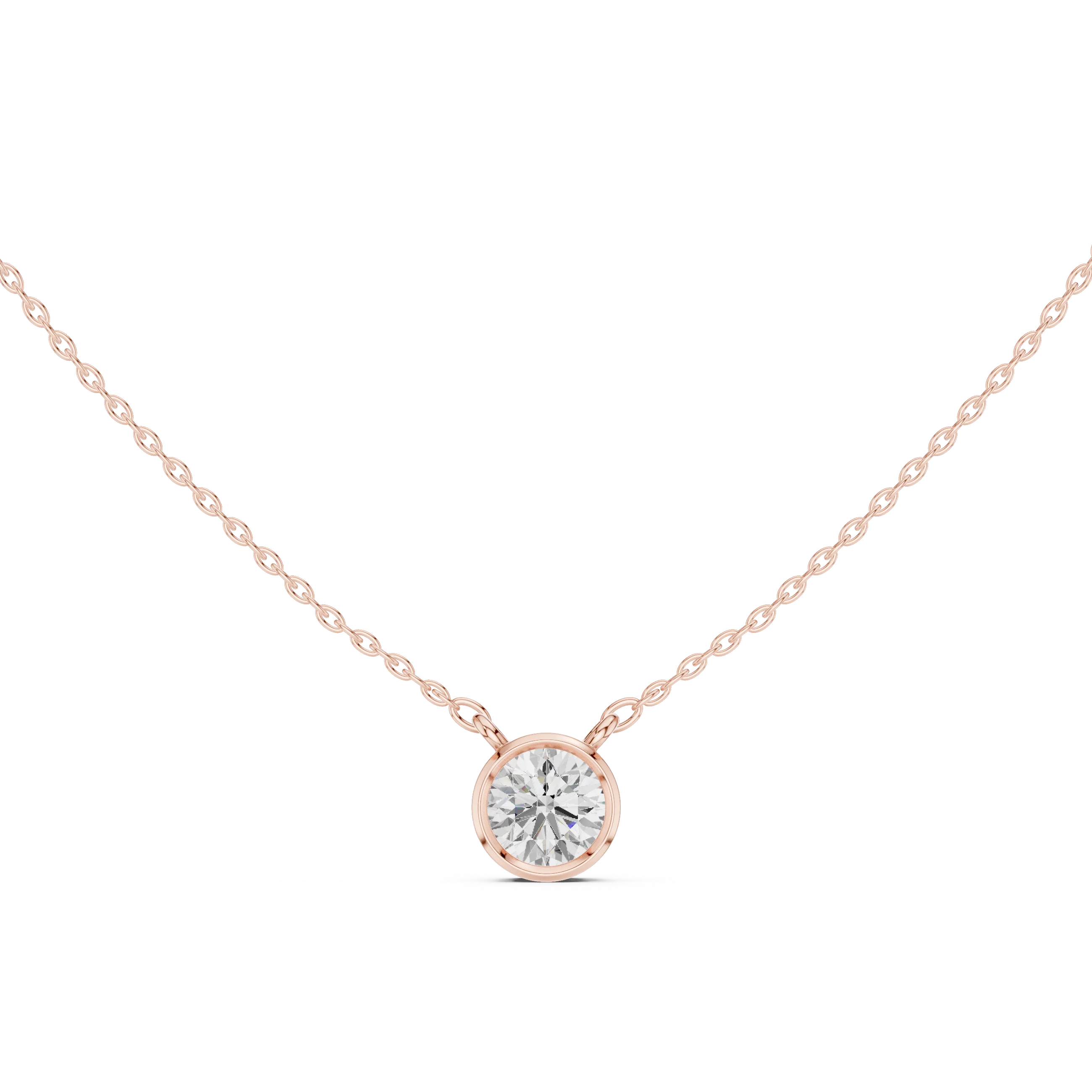 Aurelia Round Bezel Solitaire Diamond Pendant