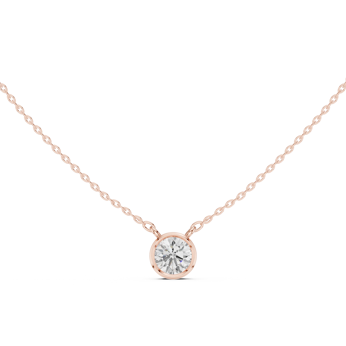 Aurelia Round Bezel Solitaire Diamond Pendant
