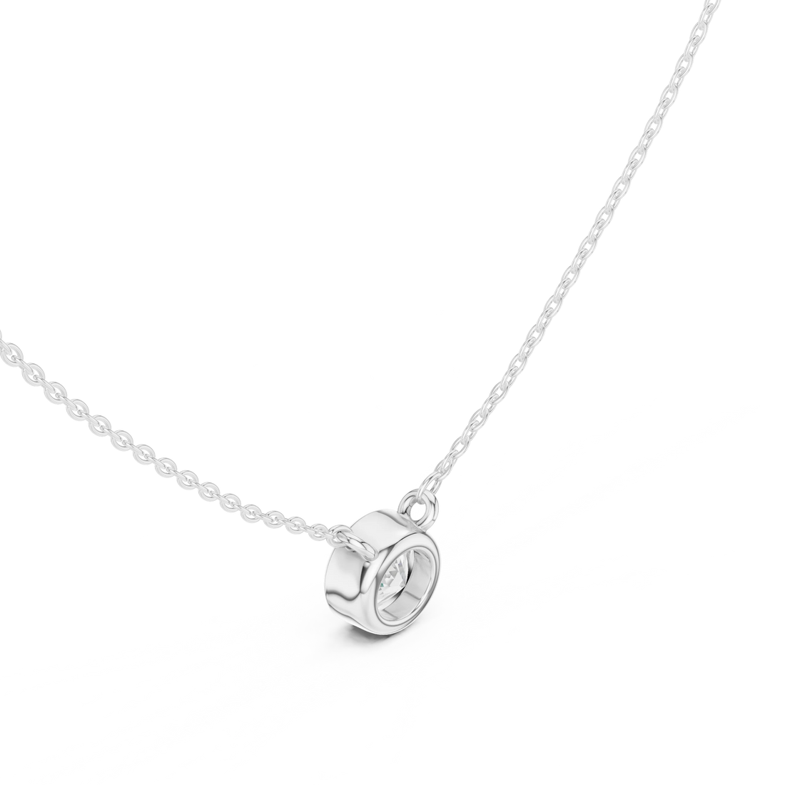 Aurelia Round Bezel Solitaire Diamond Pendant