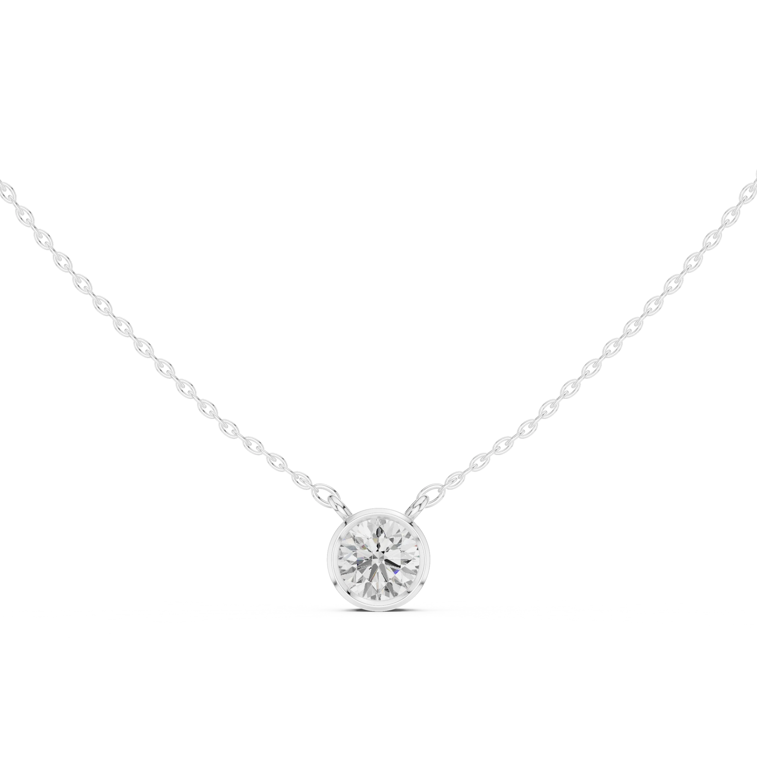 Aurelia Round Bezel Solitaire Diamond Pendant