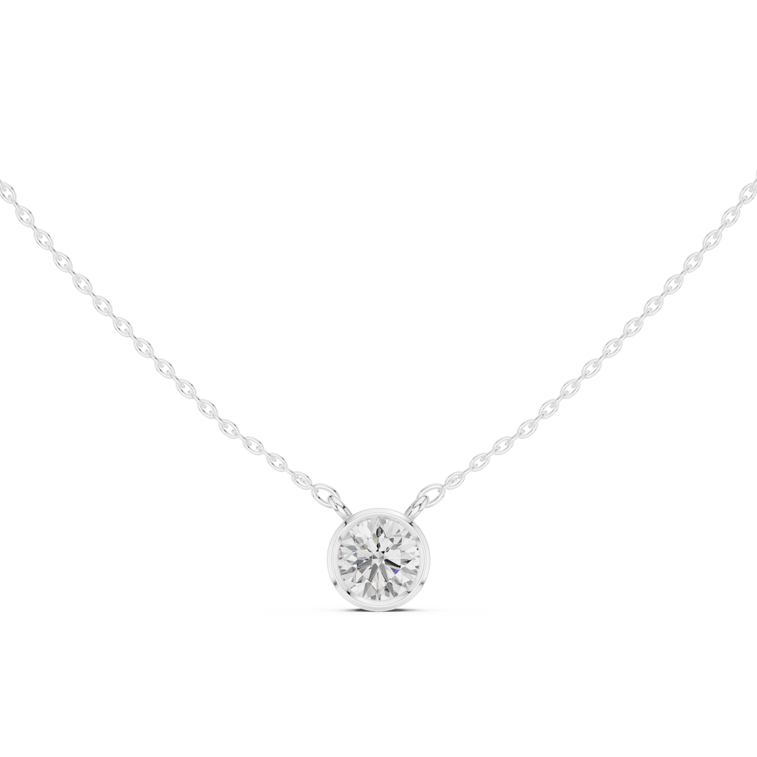 Aurelia Round Bezel Solitaire Diamond Pendant