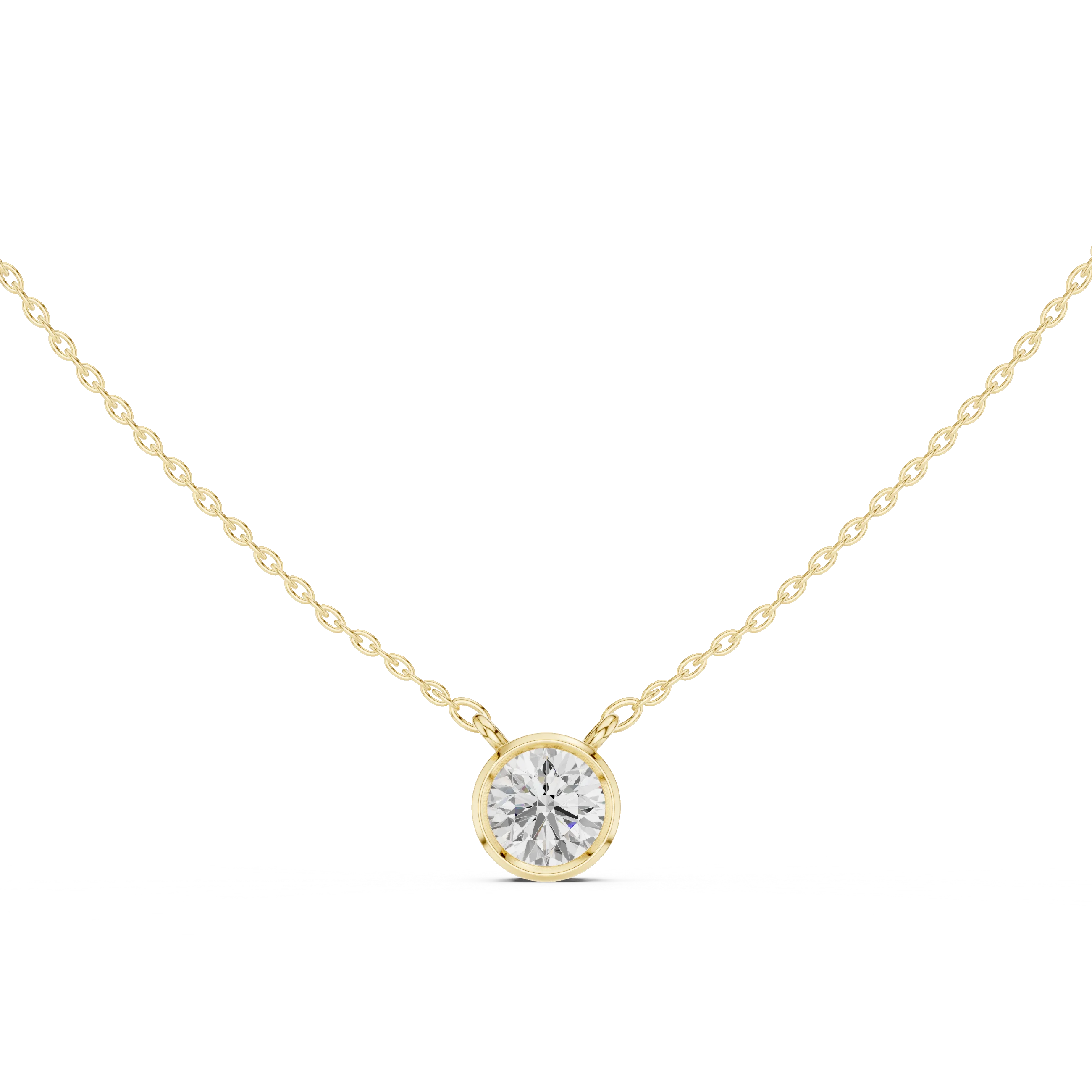 Aurelia Round Bezel Solitaire Diamond Pendant