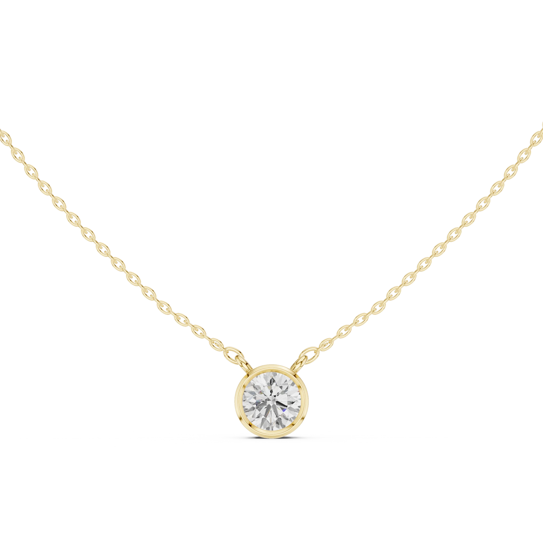 Aurelia Round Bezel Solitaire Diamond Pendant