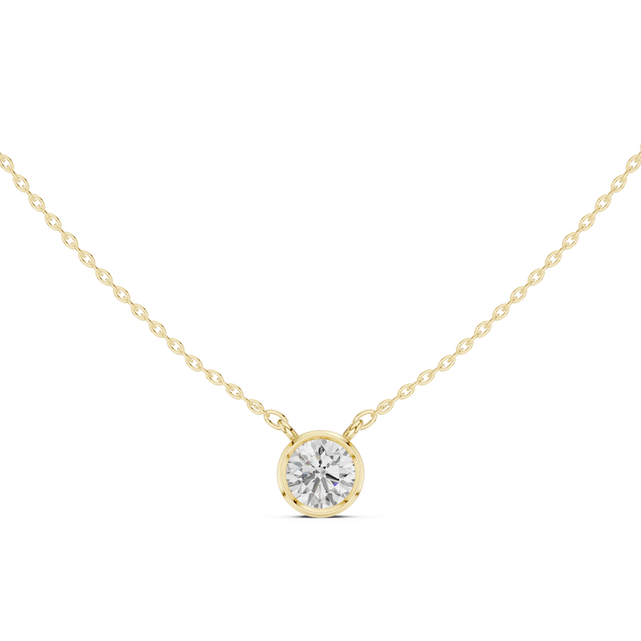 Aurelia Round Bezel Solitaire Diamond Pendant