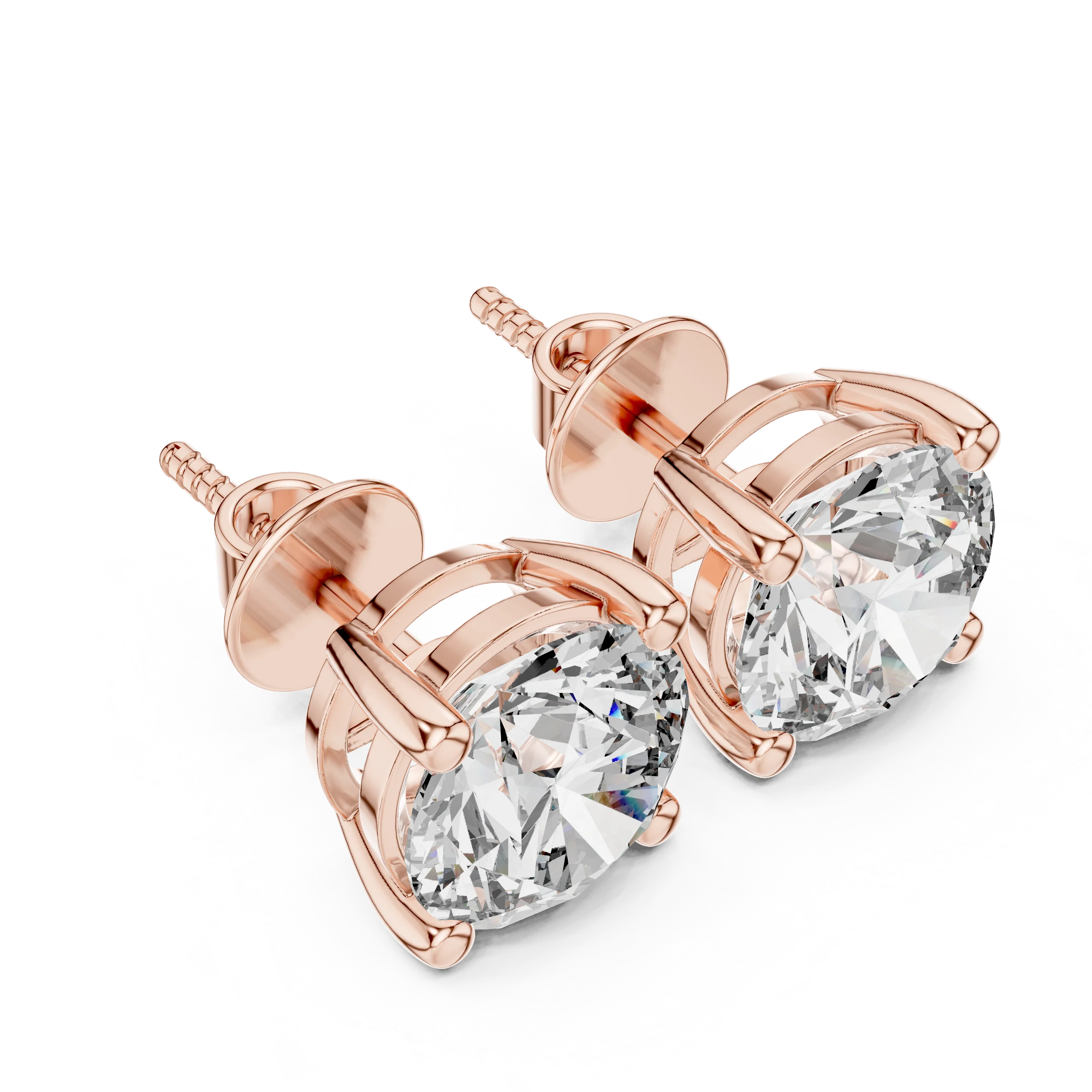 Timeless Brilliance Round Diamond Stud Earrings
