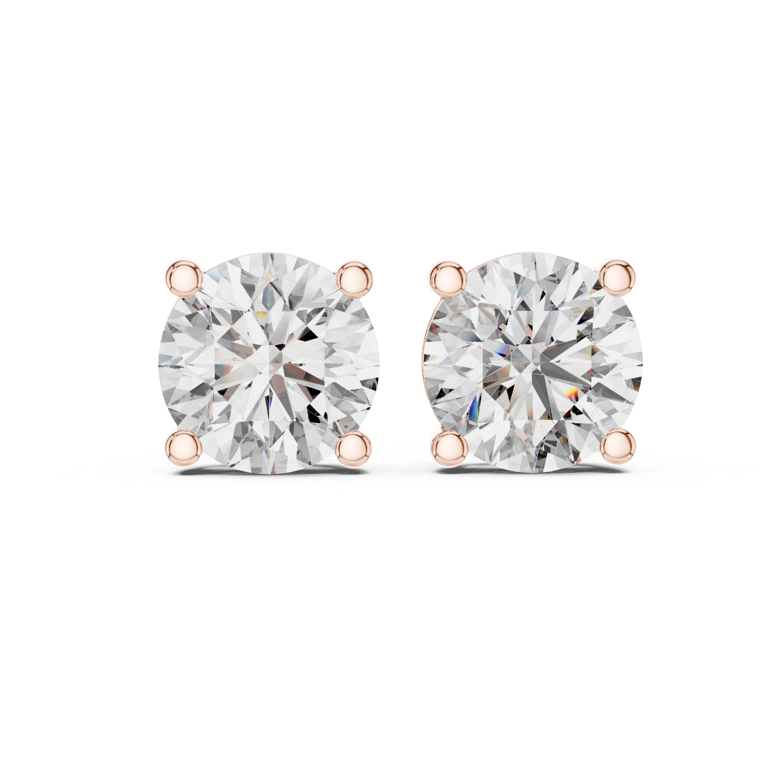 Timeless Brilliance Round Diamond Stud Earrings