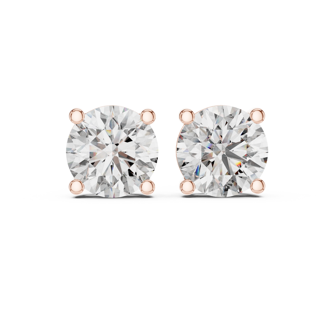 Timeless Brilliance Round Diamond Stud Earrings