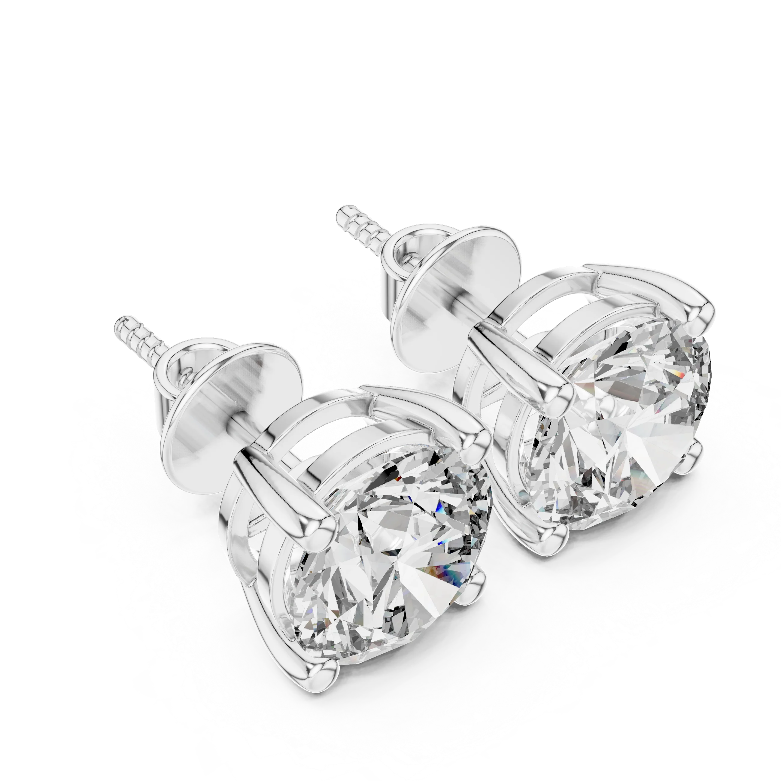 Timeless Brilliance Round Diamond Stud Earrings