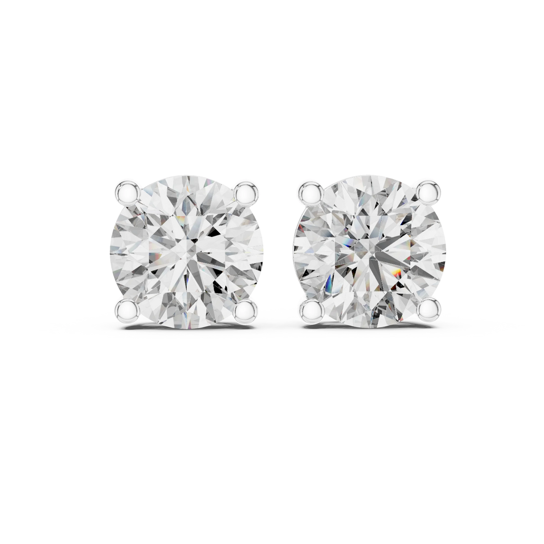 Timeless Brilliance Round Diamond Stud Earrings