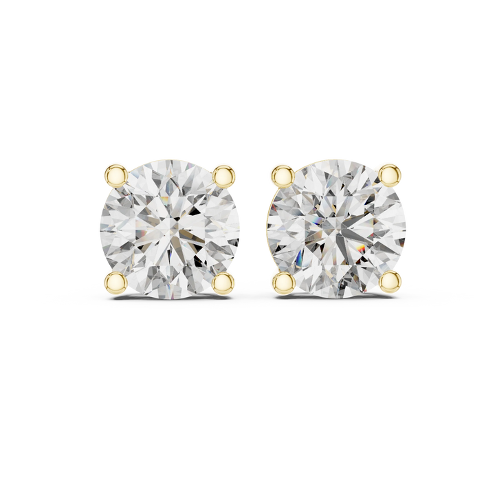 Timeless Brilliance Round Diamond Stud Earrings