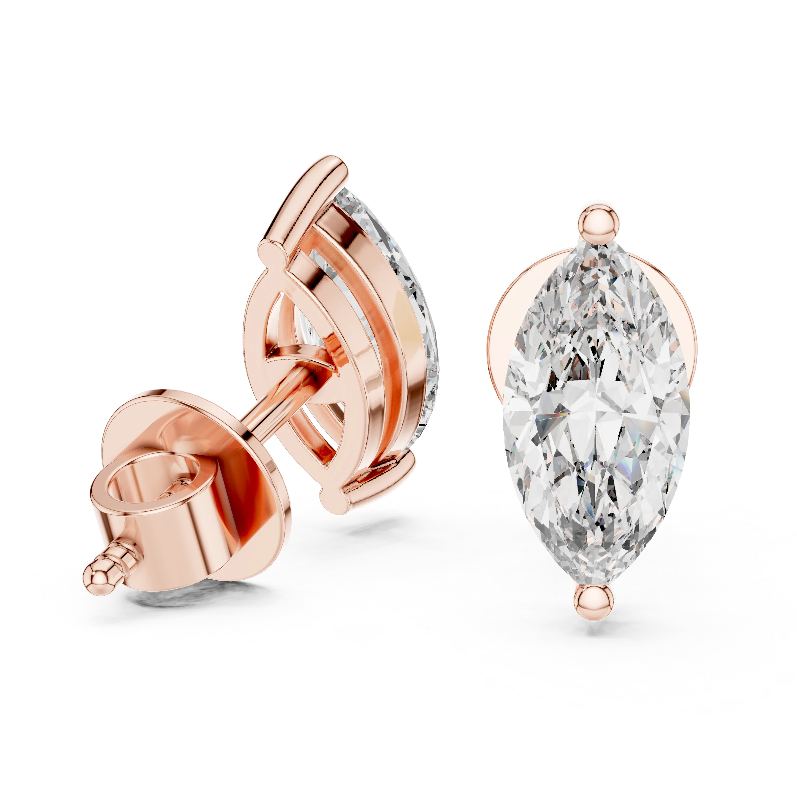 Celestial Marquise Solitaire Diamond Stud Earrings