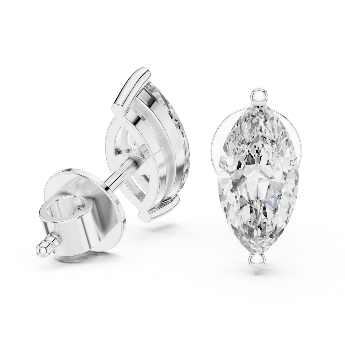 Celestial Marquise Solitaire Diamond Stud Earrings