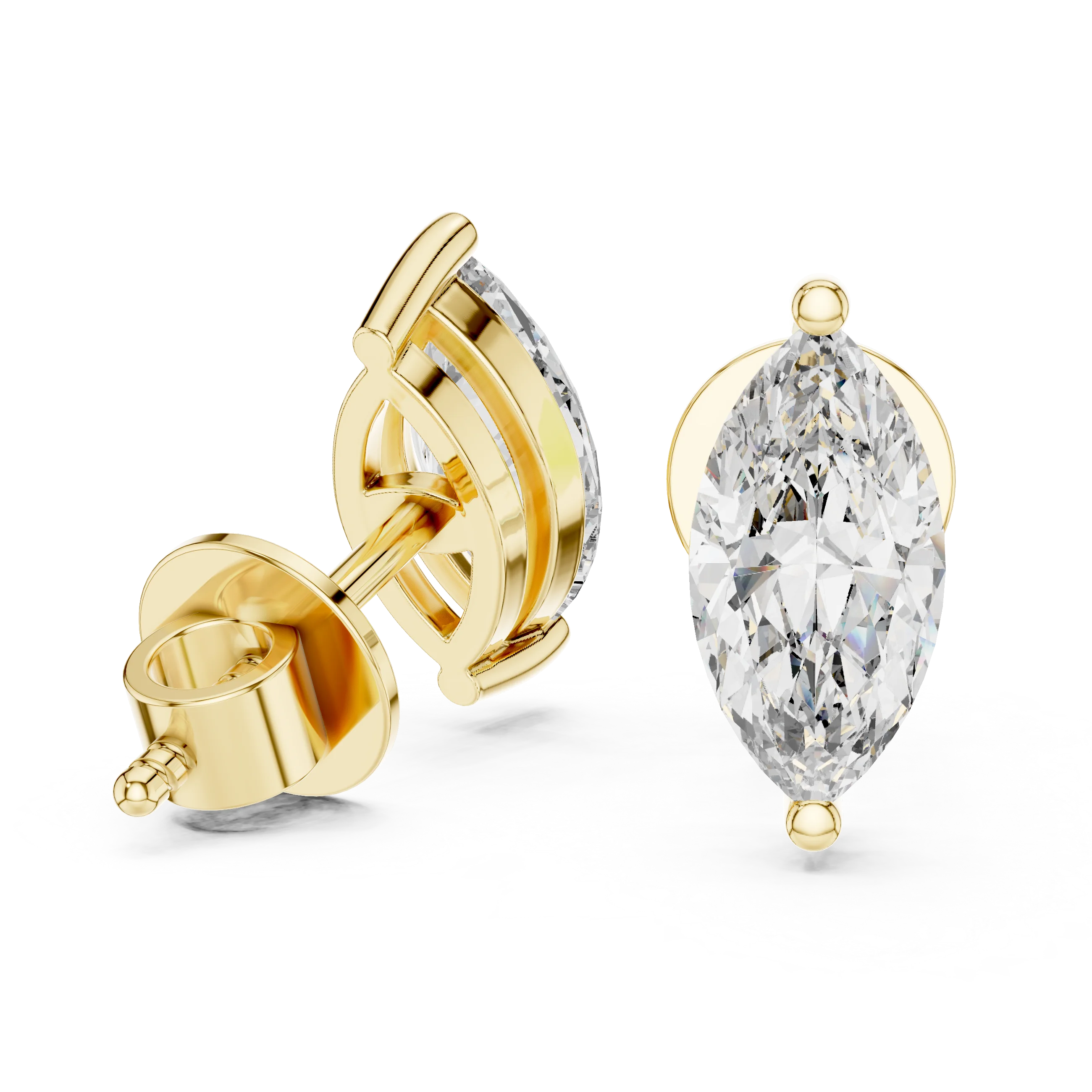 Celestial Marquise Solitaire Diamond Stud Earrings