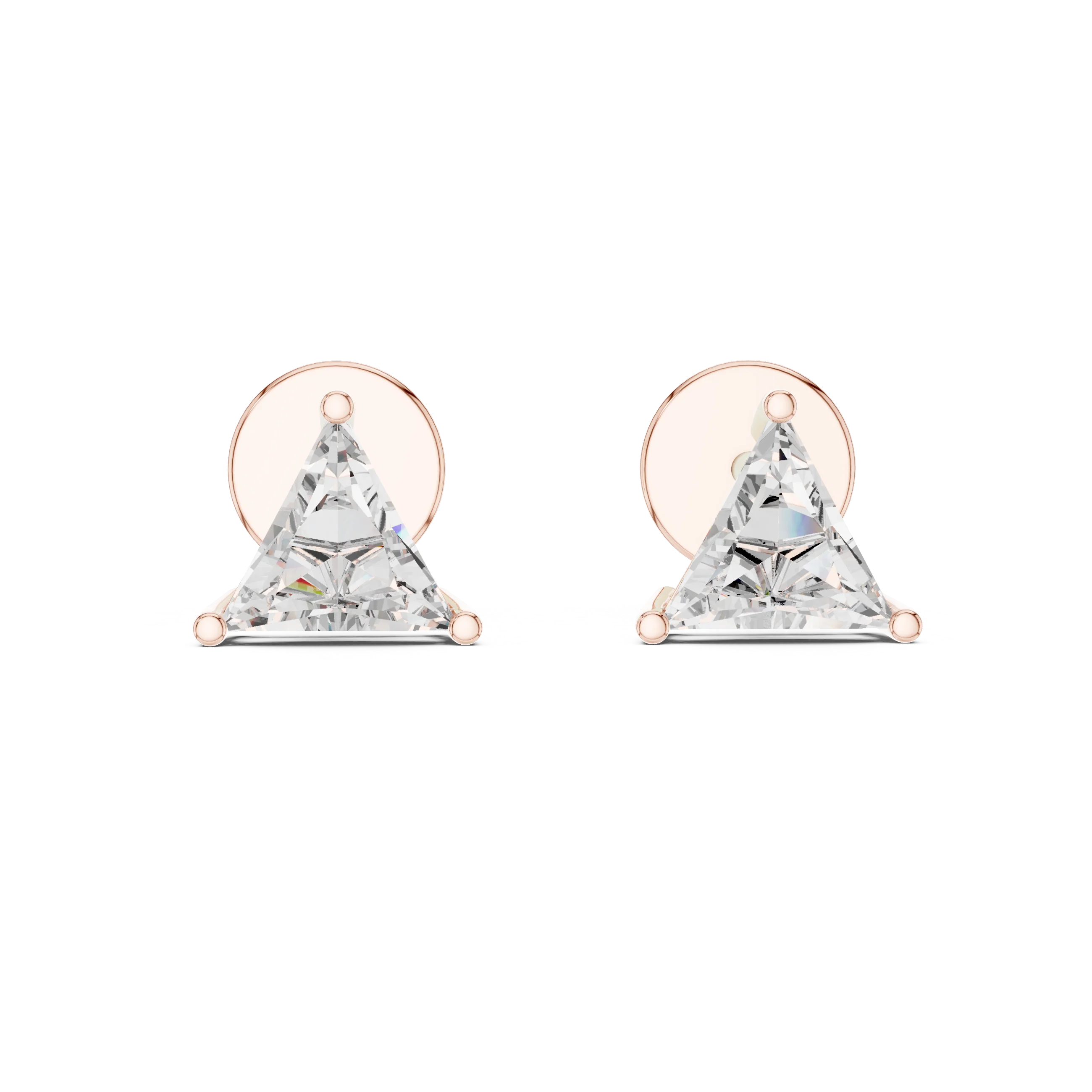 Trinity Spark Trillion Solitaire Diamond Stud Earrings