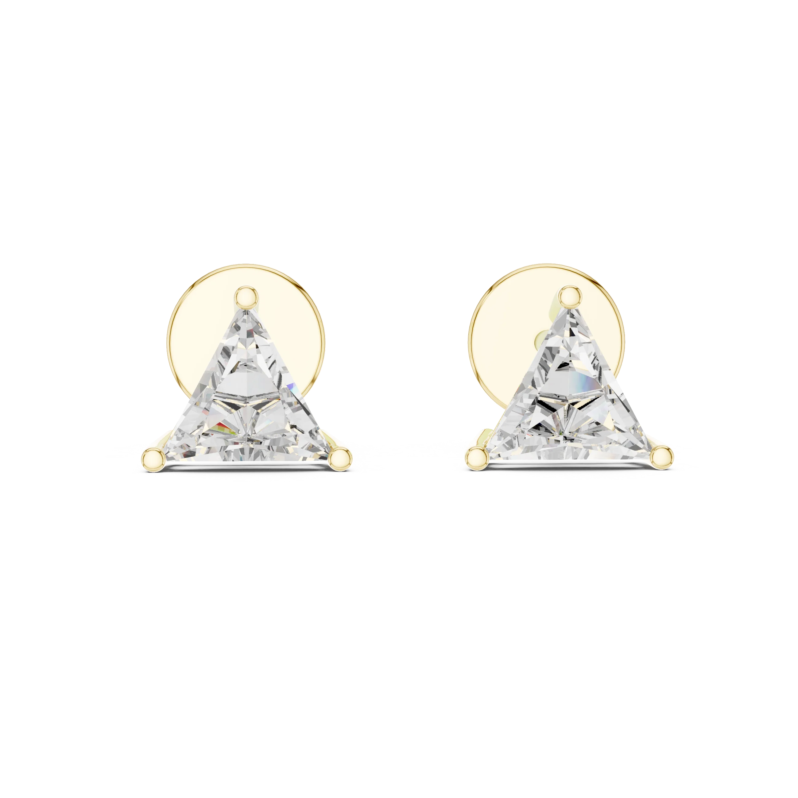 Trinity Spark Trillion Solitaire Diamond Stud Earrings