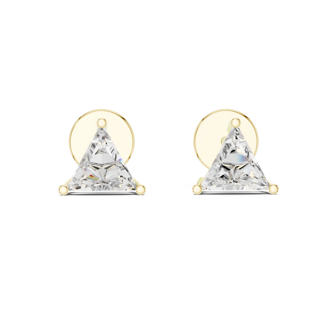 Trinity Spark Trillion Solitaire Diamond Stud Earrings