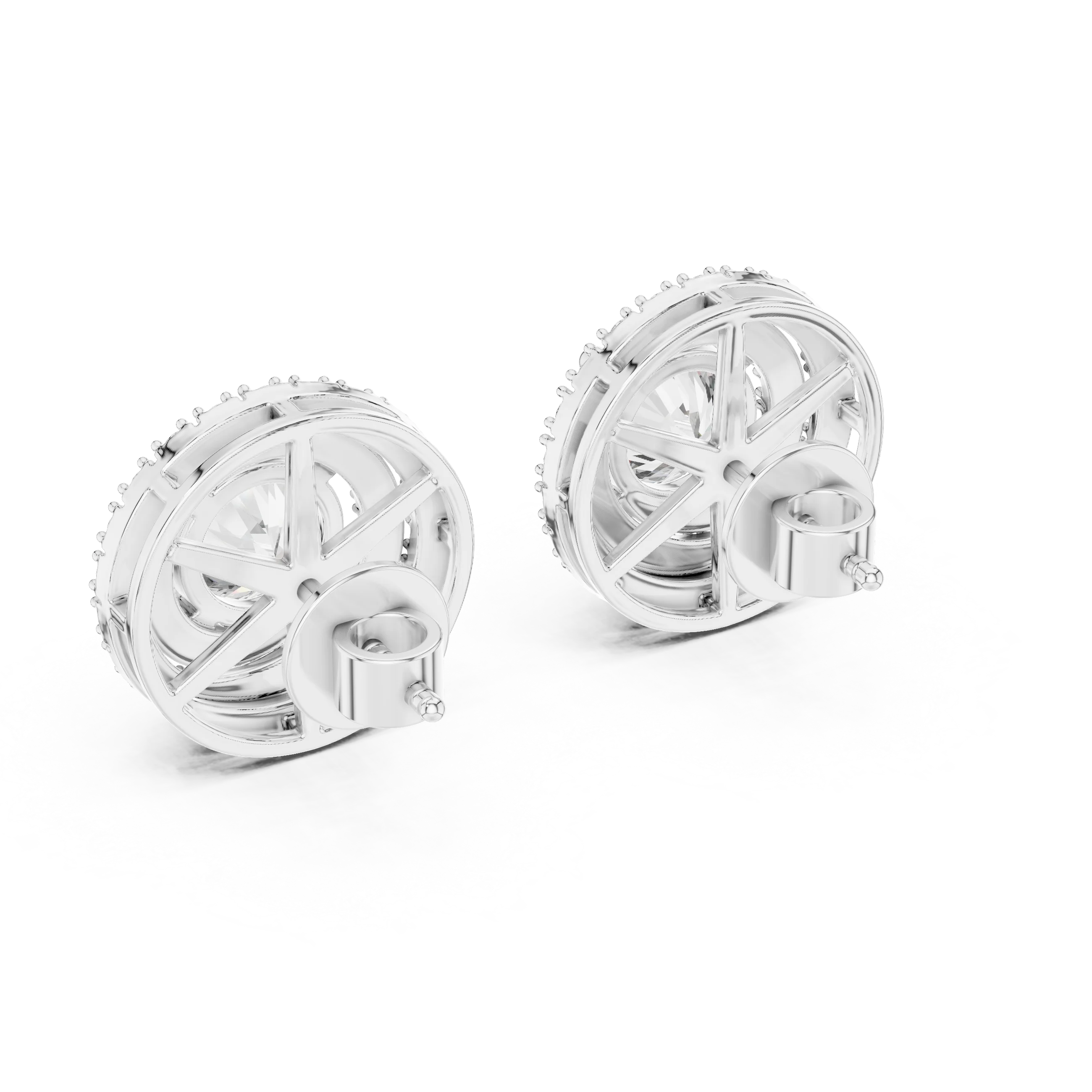 Majestic Glow Double Halo Diamond Stud Earrings