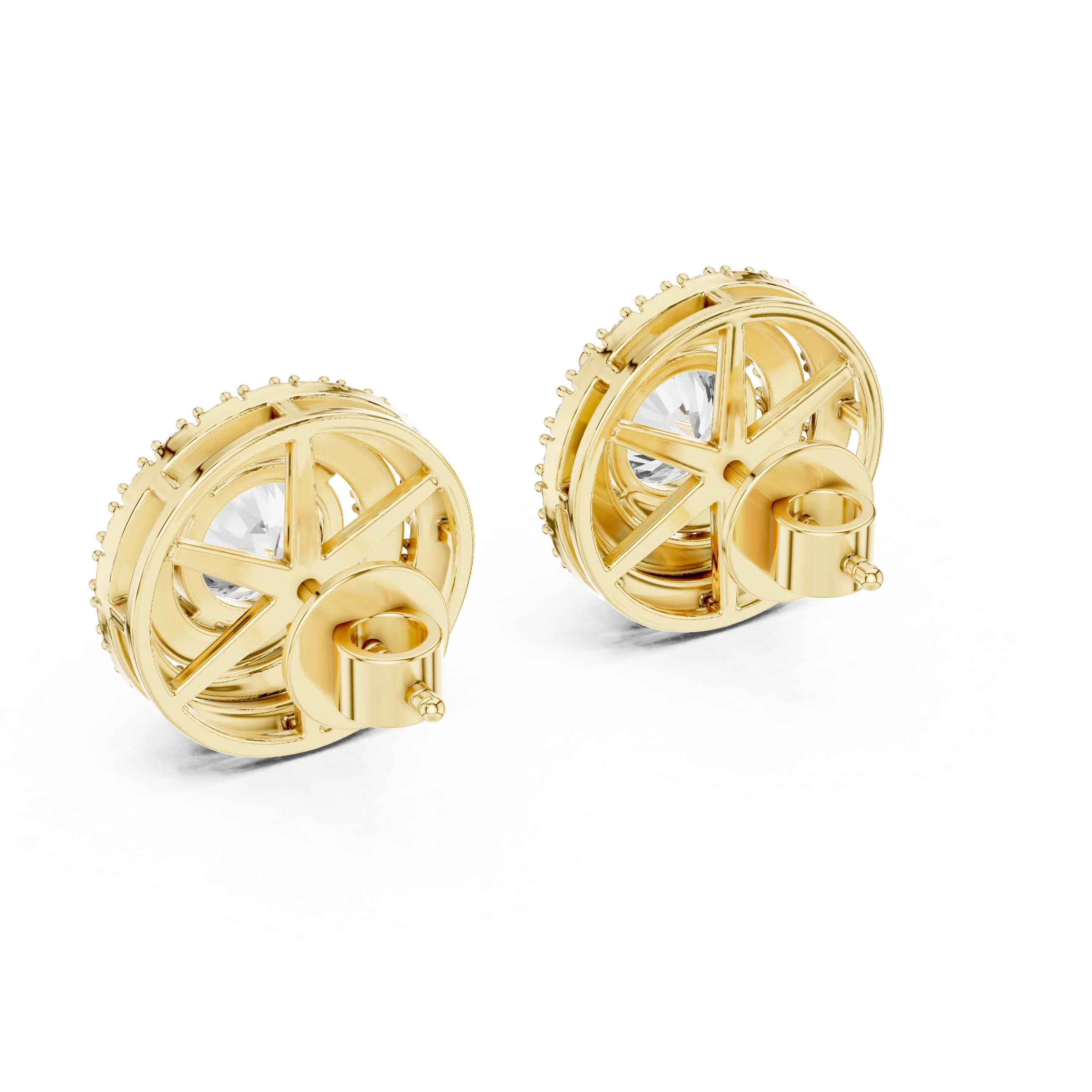 Majestic Glow Double Halo Diamond Stud Earrings