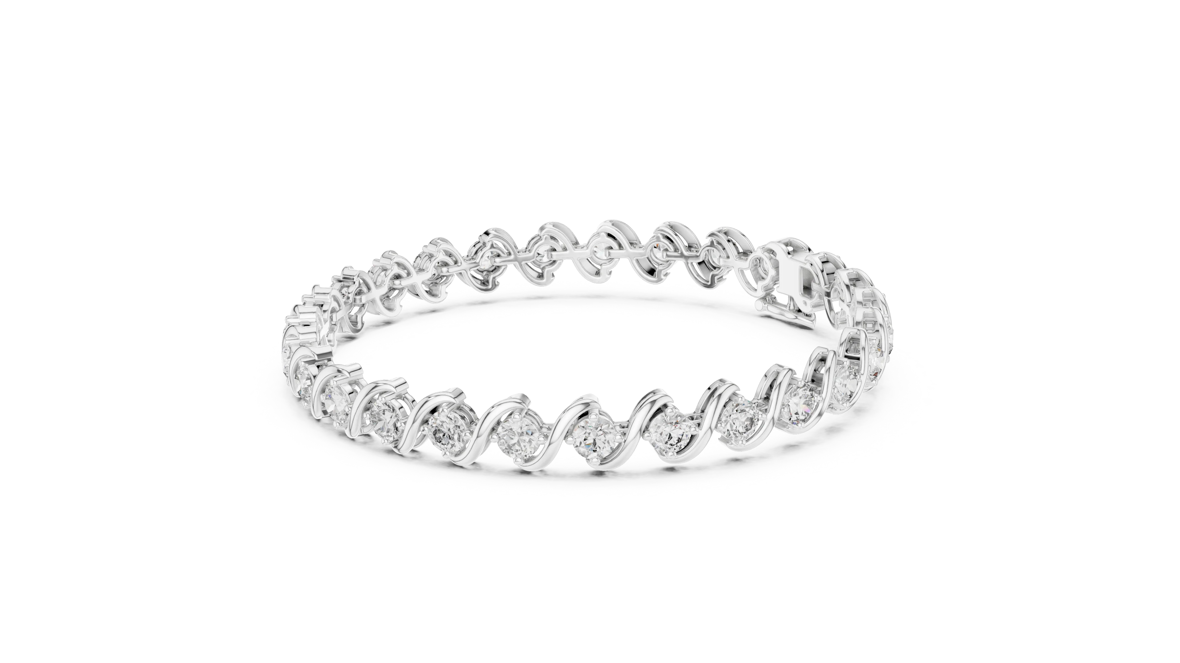 Infinity Twist Round Diamond Bracelet