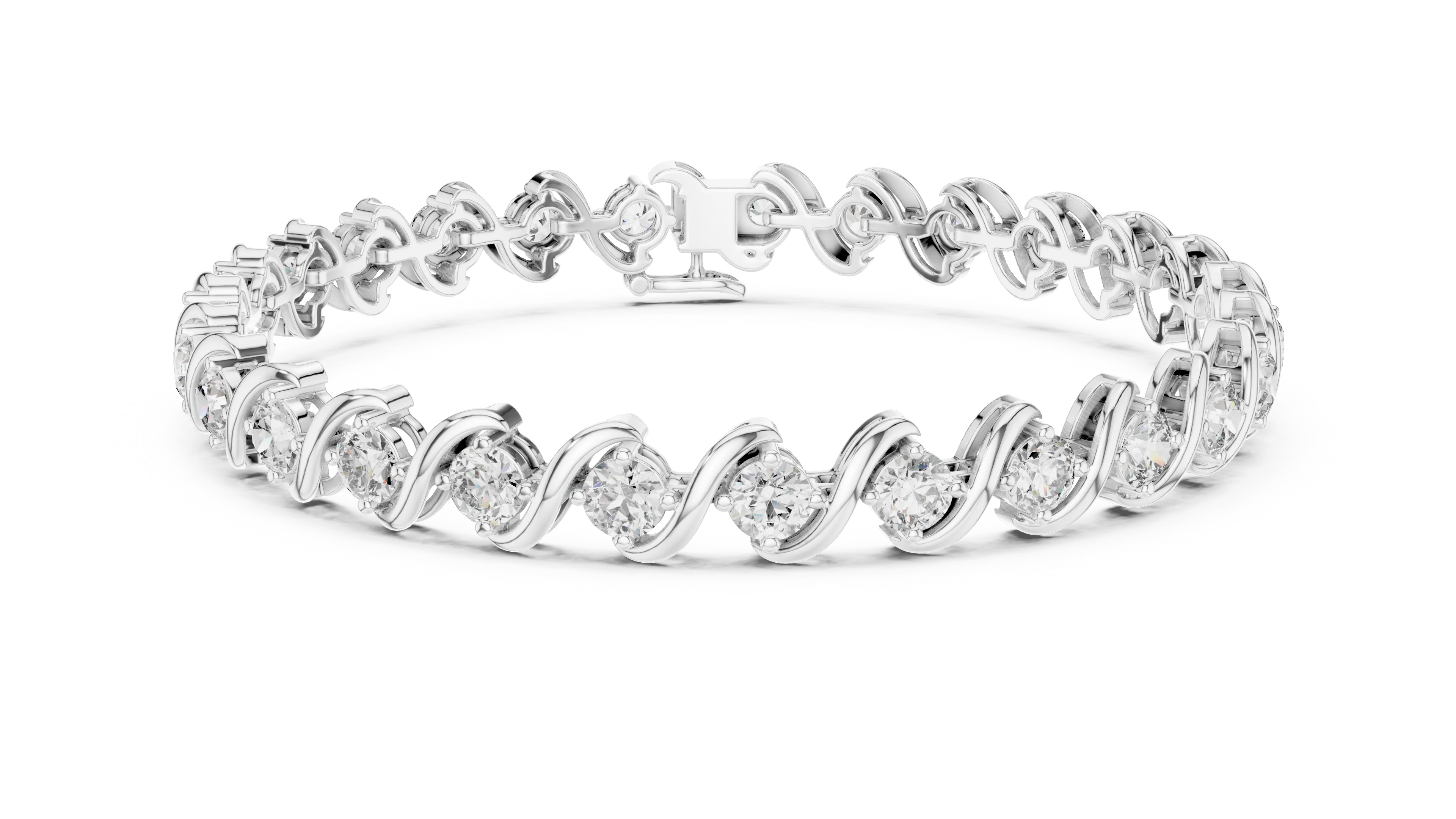 Infinity Twist Round Diamond Bracelet