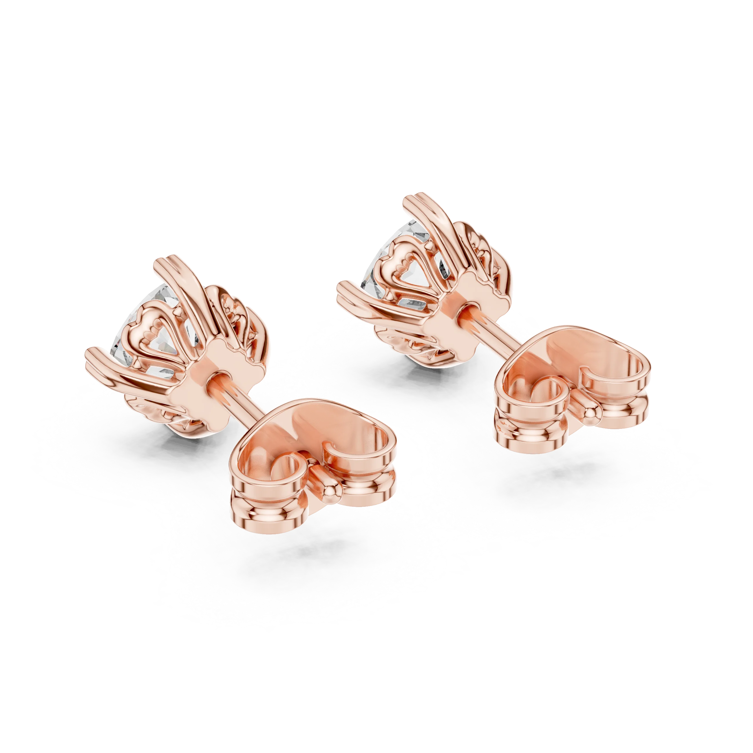 Classic Solitaire Round Diamond Stud Earrings