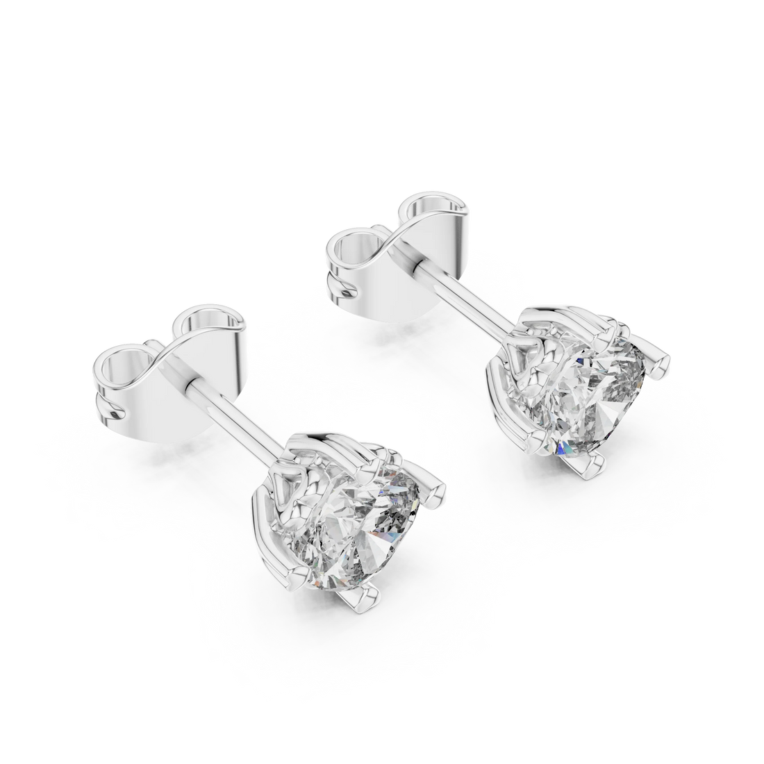 Classic Solitaire Round Diamond Stud Earrings