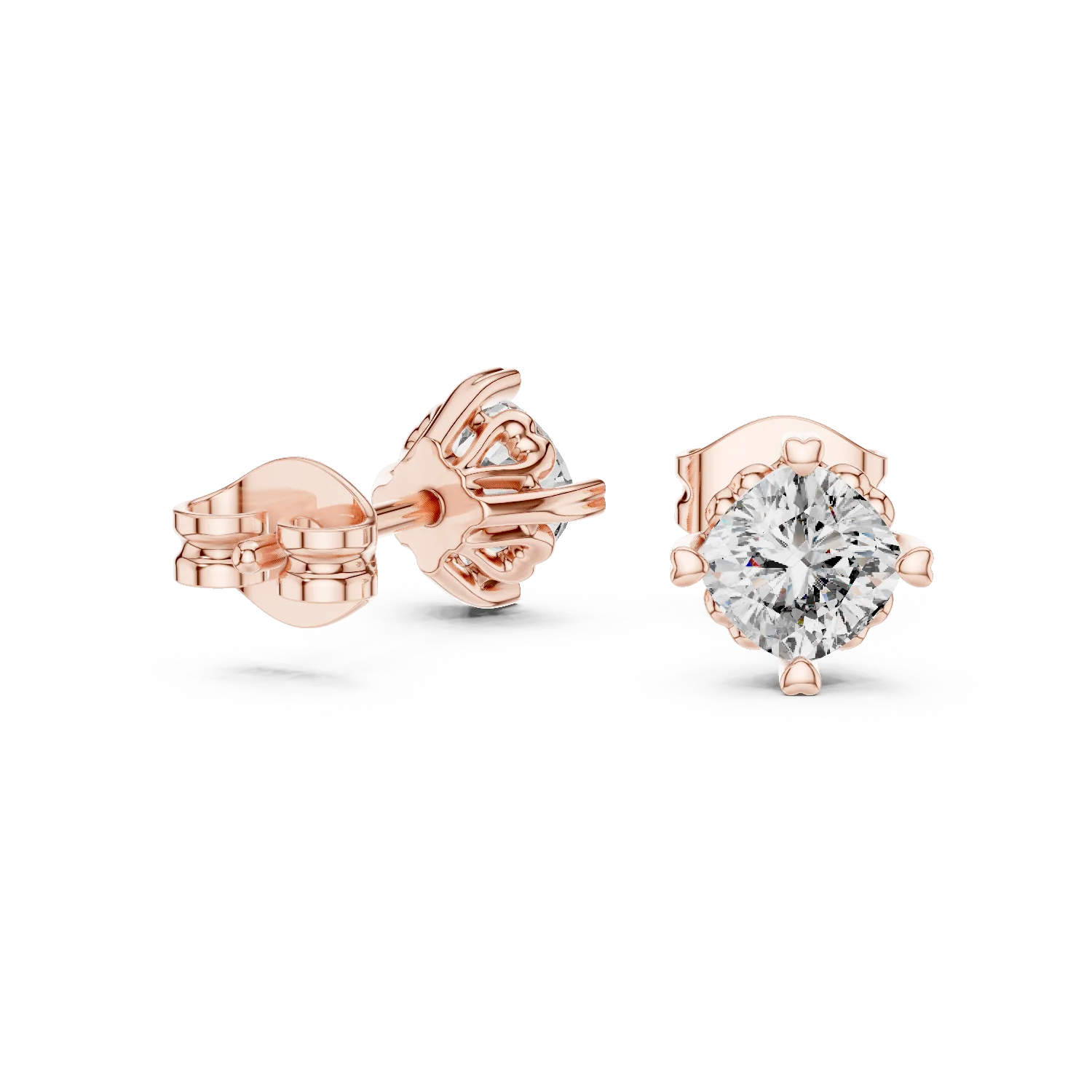 Classic Solitaire Round Diamond Stud Earrings