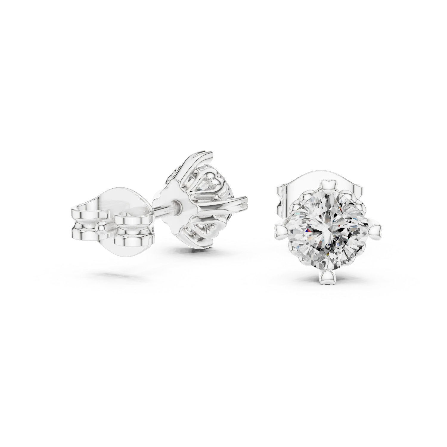 Classic Solitaire Round Diamond Stud Earrings