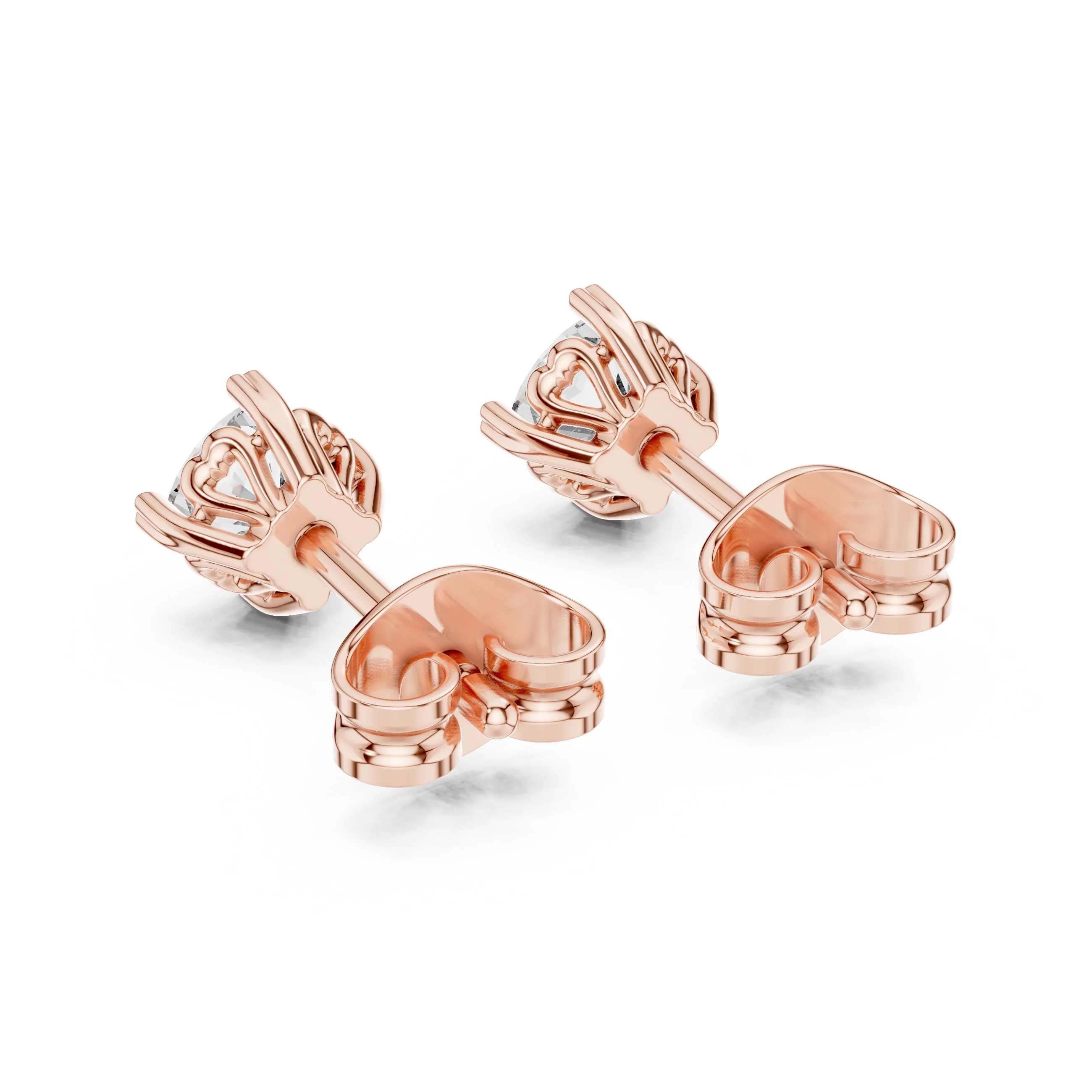 Eternal Round Solitaire Diamond Stud Earrings