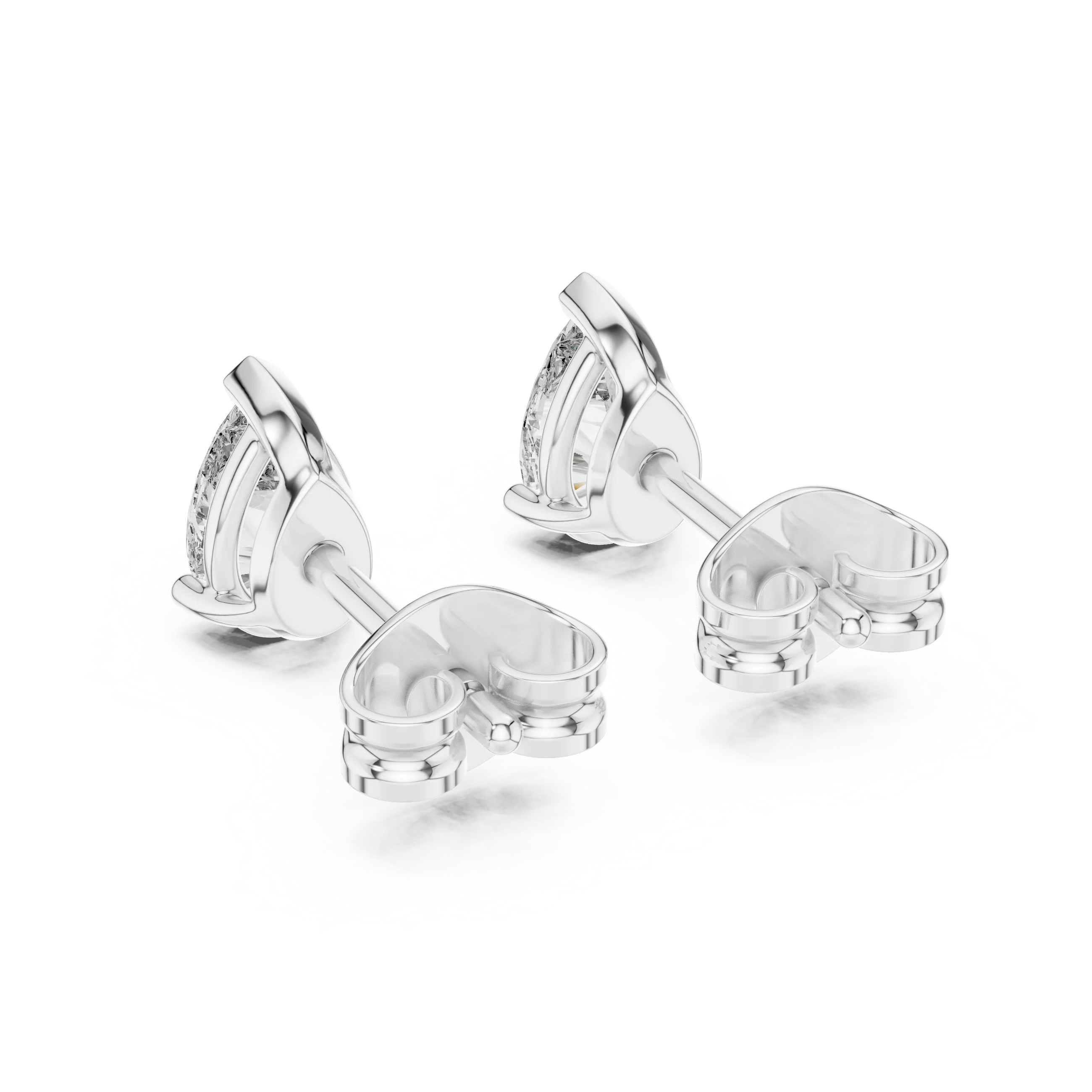 Elegant Pear Solitaire Diamond Stud Earrings