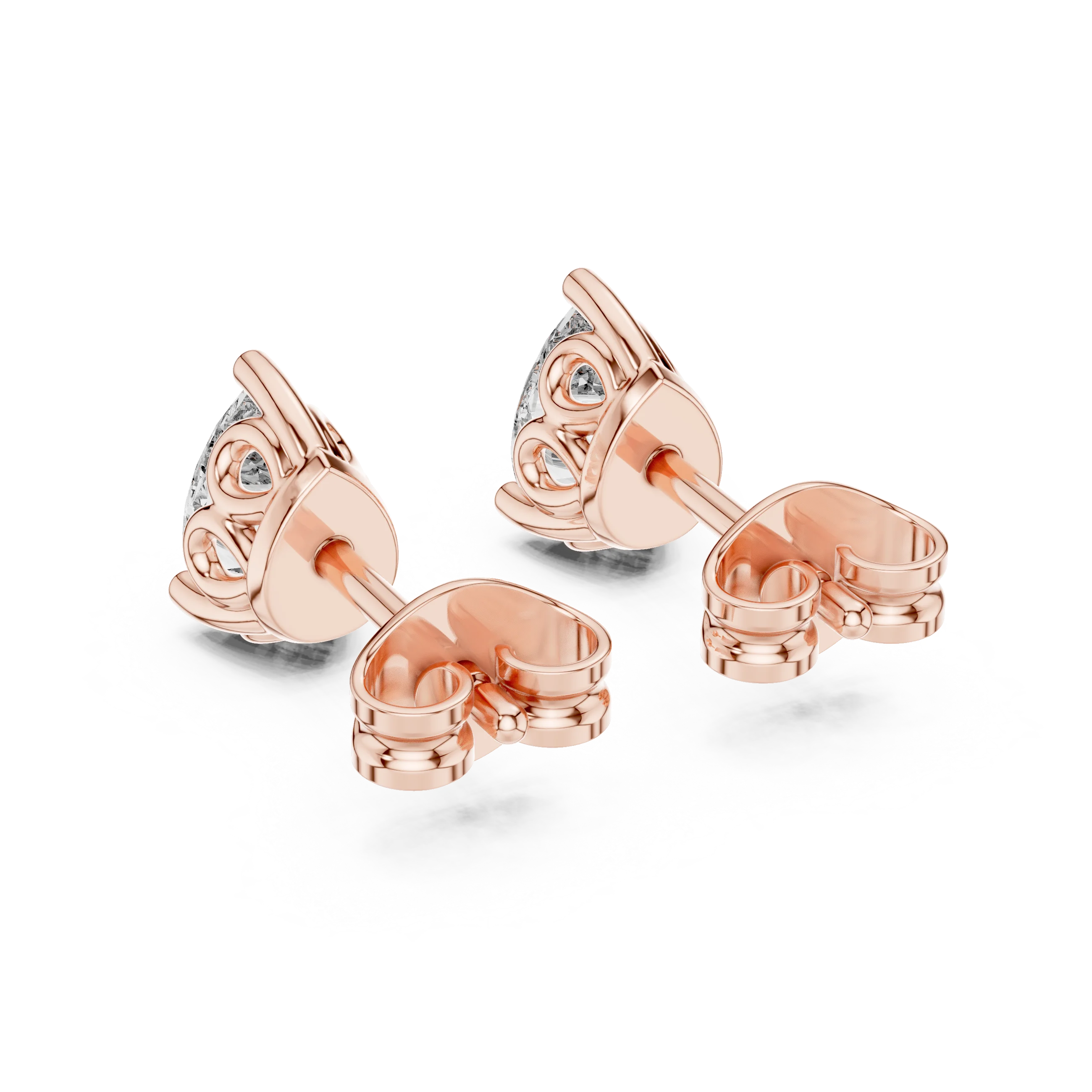 Pear Solitaire Diamond Stud Earrings