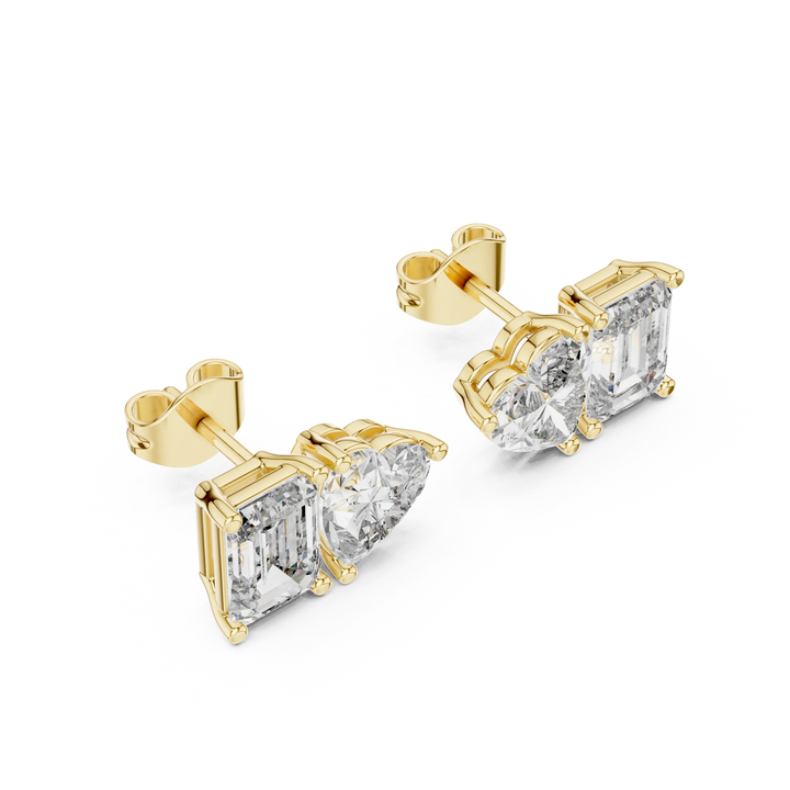Duo Harmony Diamond Stud Earrings