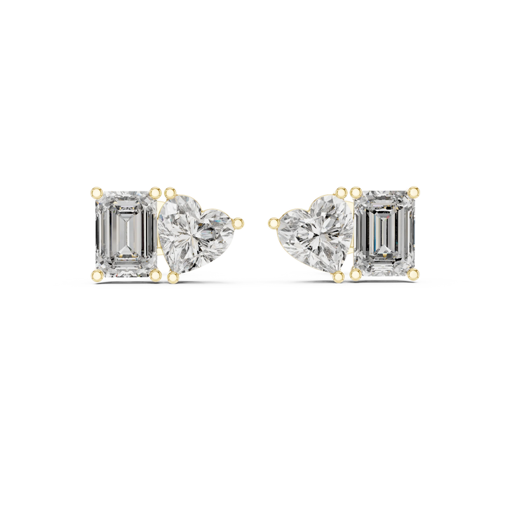Duo Harmony Diamond Stud Earrings