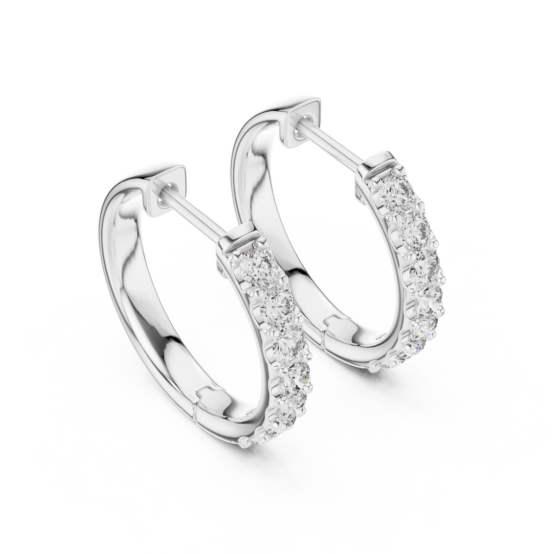Luminous Diamond Hoop Earrings