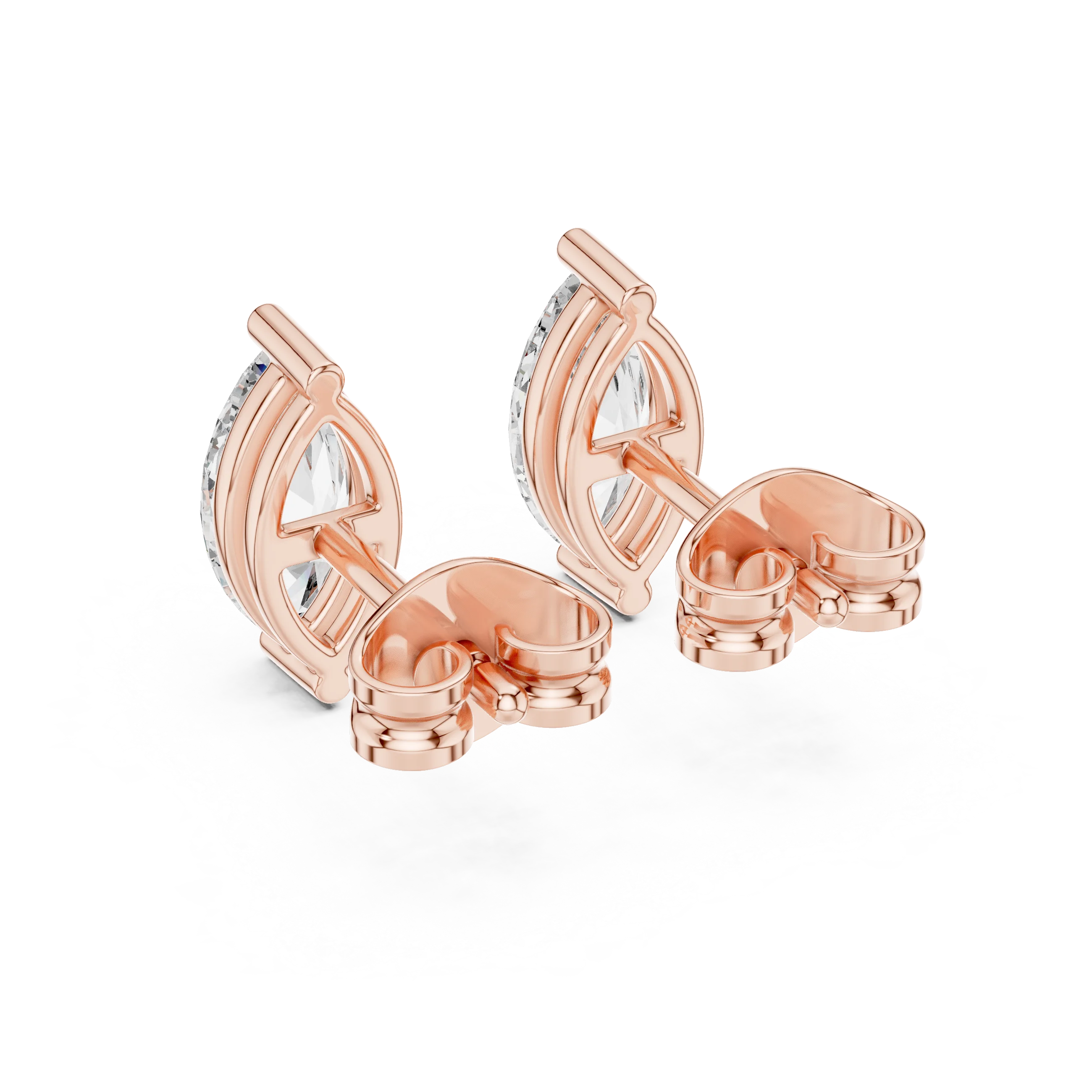 Marquise Solitaire Diamond Stud Earrings