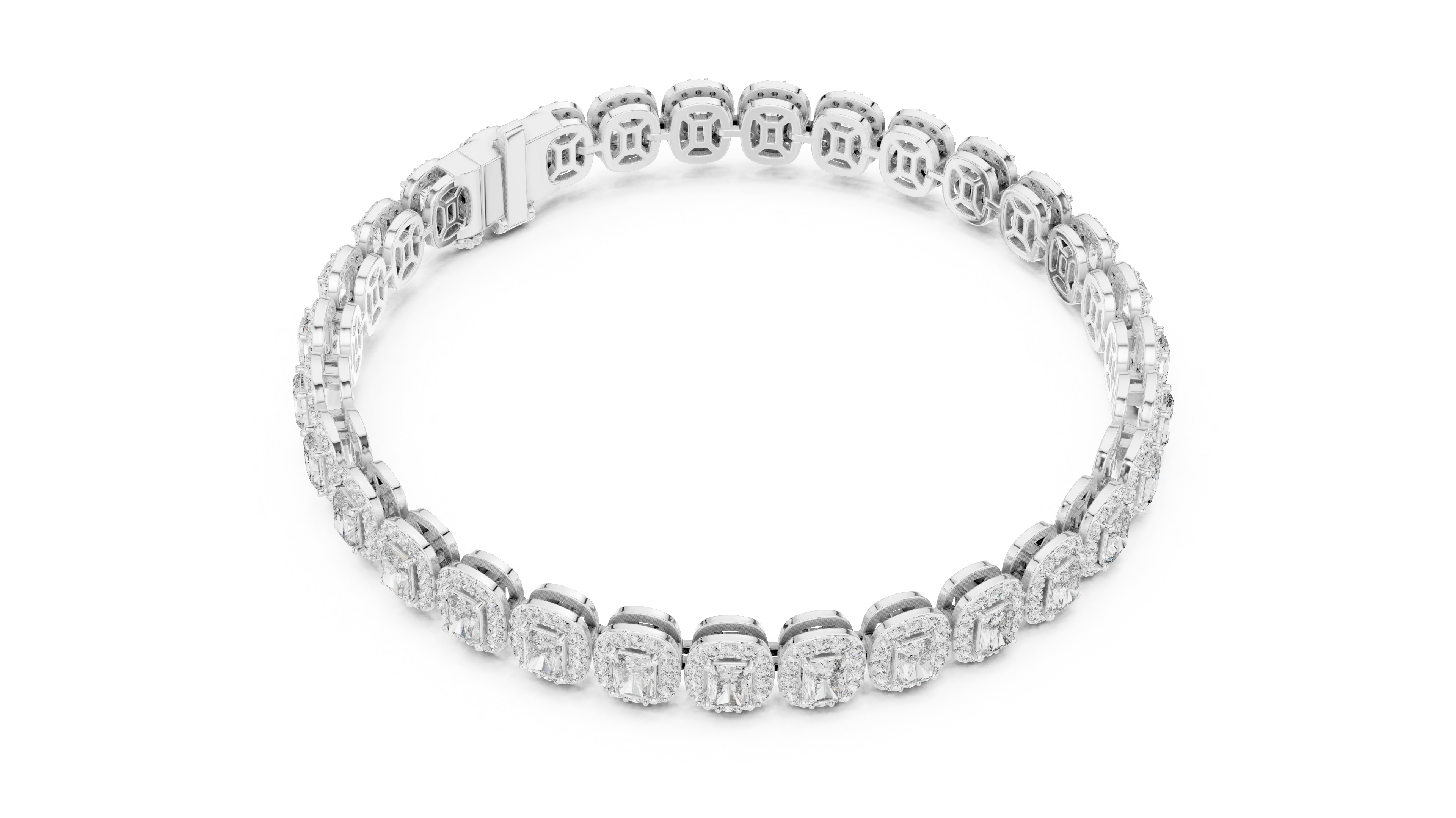 Regalia Emerald Halo Diamond Bracelet